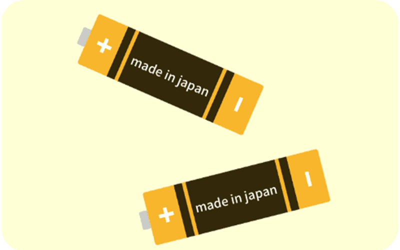 日本の乾電池のイラスト